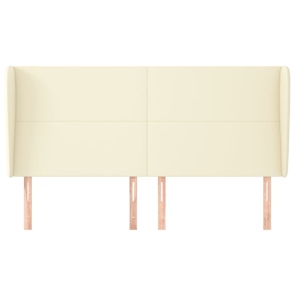 Kopfteil mit Ohren Creme 183x23x118/128 cm Kunstleder