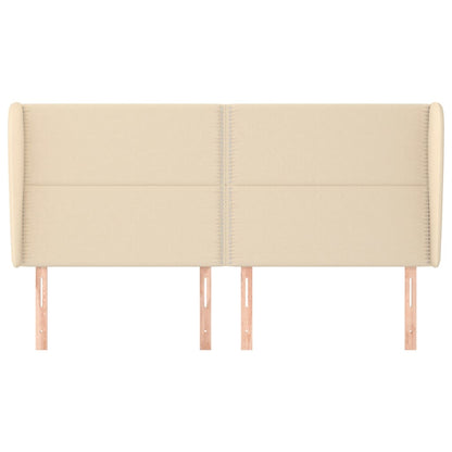 Kopfteil mit Ohren Creme 183x23x118/128 cm Stoff