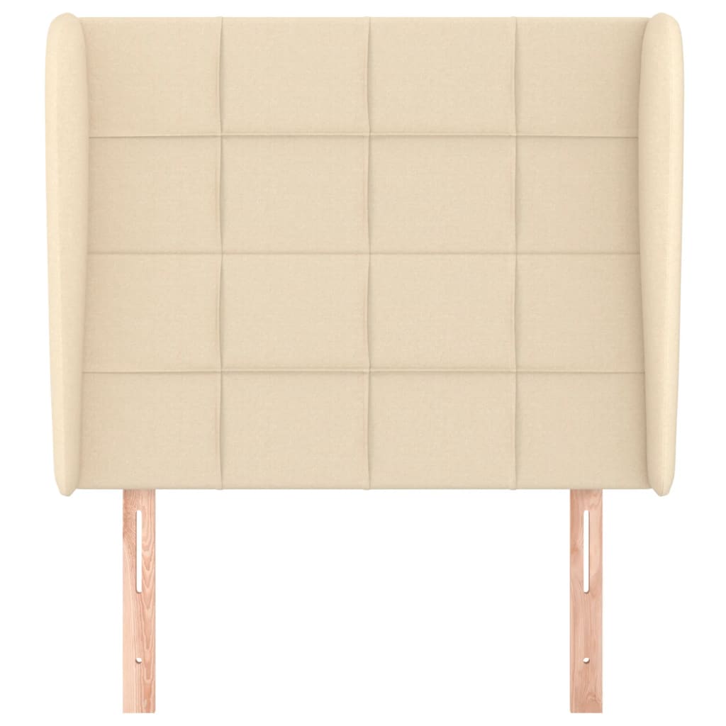 Kopfteil mit Ohren Creme 93x23x118/128 cm Stoff