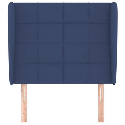 Kopfteil mit Ohren Blau 93x23x118/128 cm Stoff