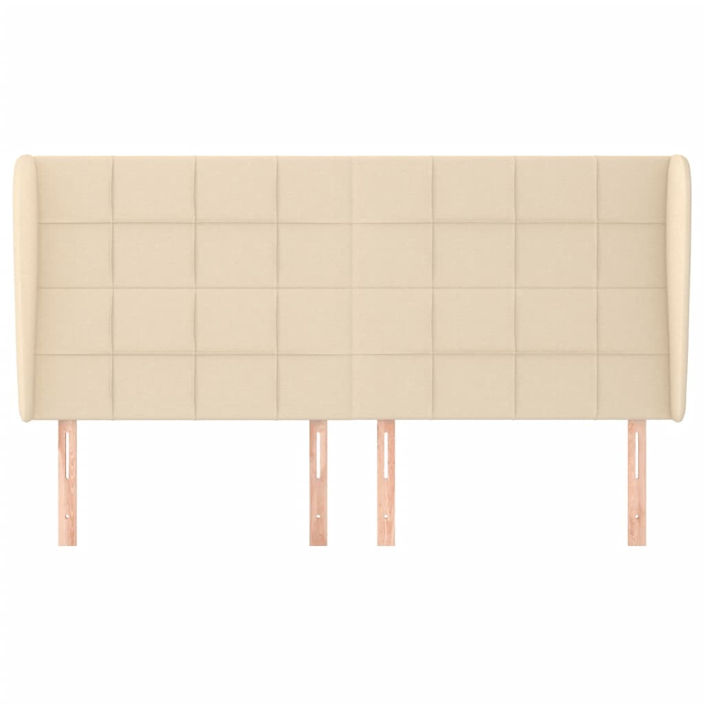 Kopfteil mit Ohren Creme 183x23x118/128 cm Stoff