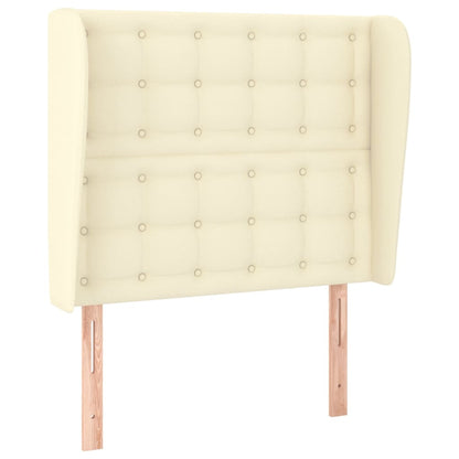 Kopfteil mit Ohren Creme 103x23x118/128 cm Kunstleder