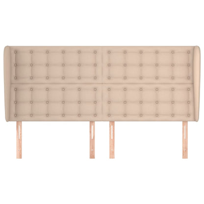 Kopfteil mit Ohren Cappuccino-Braun 163x23x118/128cm Kunstleder
