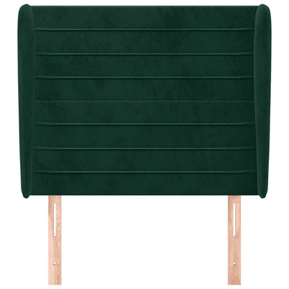 Kopfteil mit Ohren Dunkelgrün 83x23x118/128 cm Samt