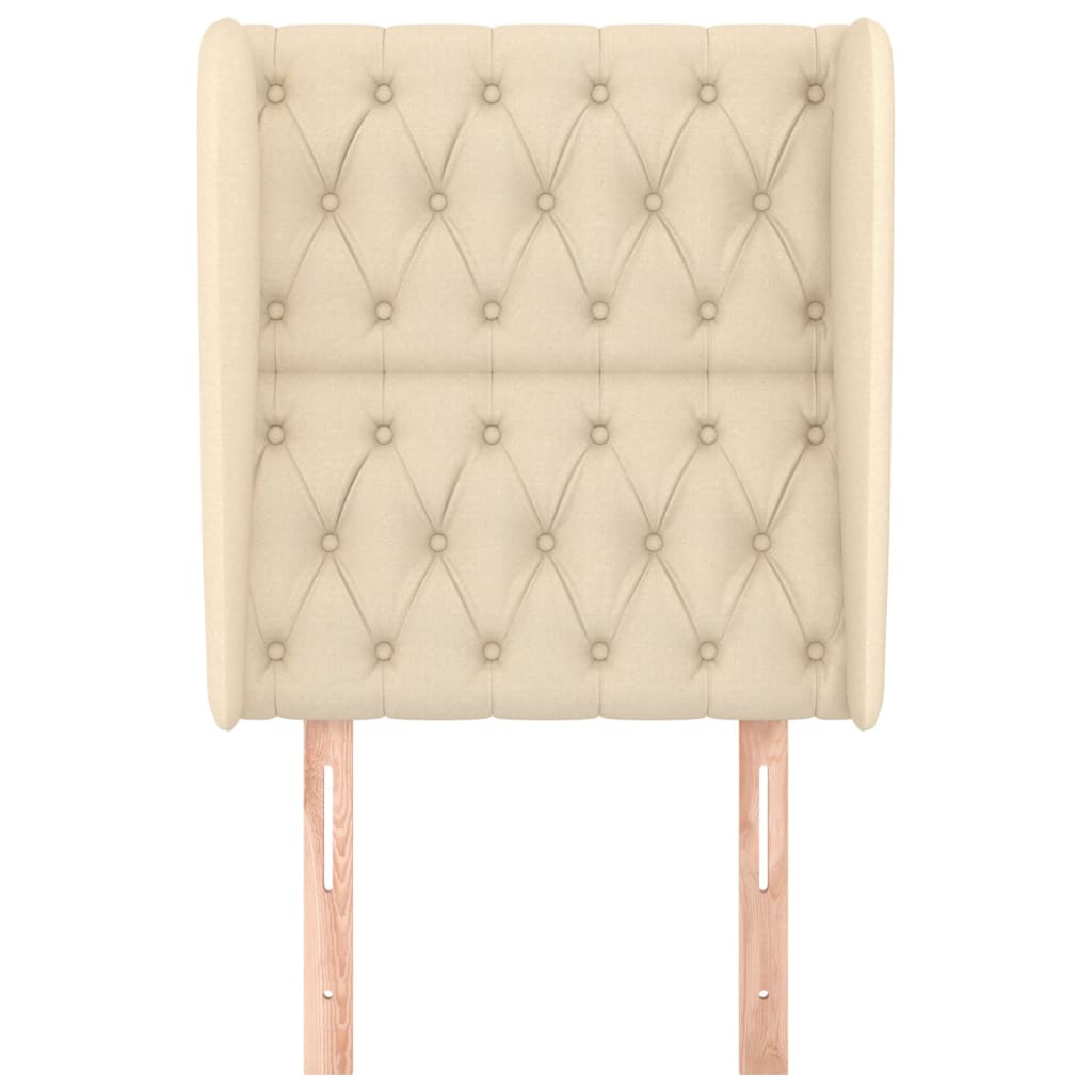 Kopfteil mit Ohren Creme 83x23x118/128 cm Stoff