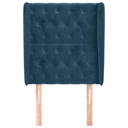 Kopfteil mit Ohren Dunkelblau 83x23x118/128 cm Samt