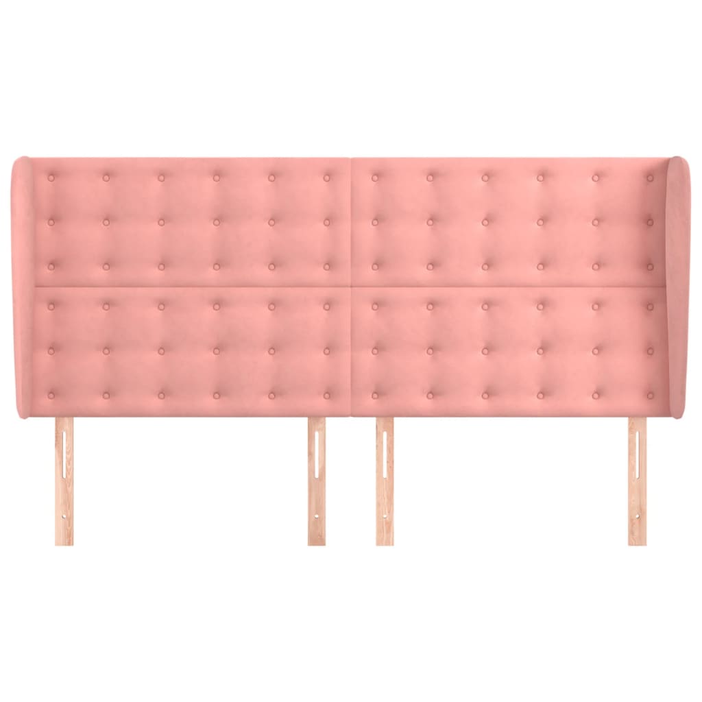 Kopfteil mit Ohren Rosa 163x23x118/128 cm Samt