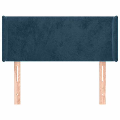 Kopfteil mit Ohren Dunkelblau 103x16x78/88 cm Samt