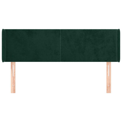 Kopfteil mit Ohren Dunkelgrün 147x16x78/88 cm Samt