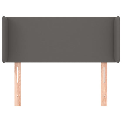 Kopfteil mit Ohren Grau 93x16x78/88 cm Kunstleder