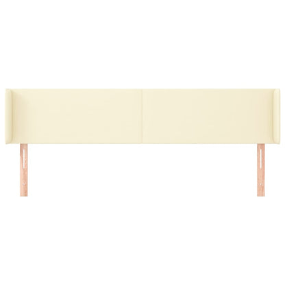 Kopfteil mit Ohren Creme 163x16x78/88 cm Kunstleder