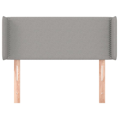 Kopfteil mit Ohren Hellgrau 83x16x78/88 cm Stoff