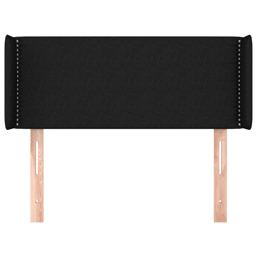 Kopfteil mit Ohren Schwarz 93x16x78/88 cm Stoff