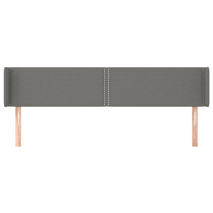 Kopfteil mit Ohren Dunkelgrau 163x16x78/88 cm Stoff