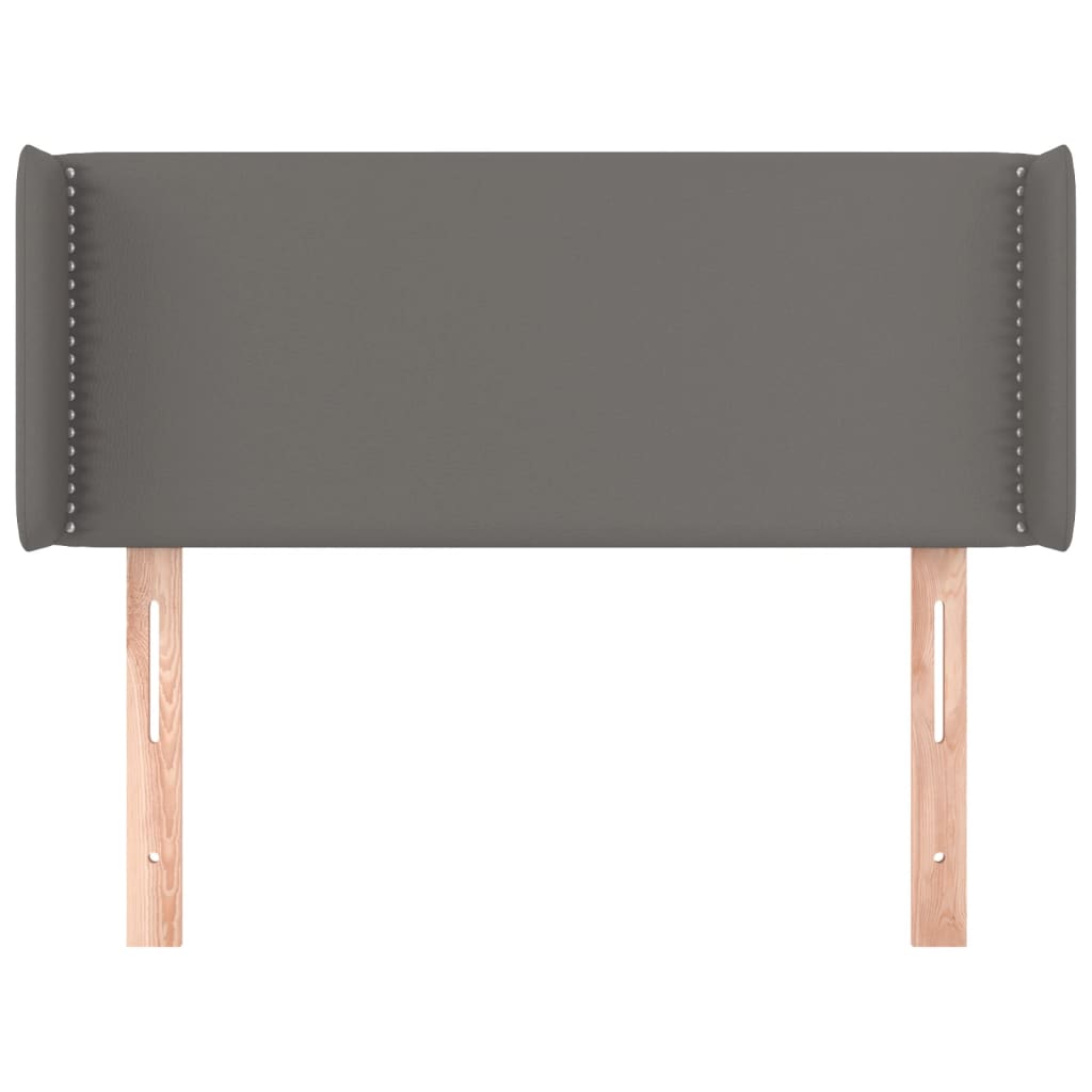 Kopfteil mit Ohren Grau 83x16x78/88 cm Kunstleder