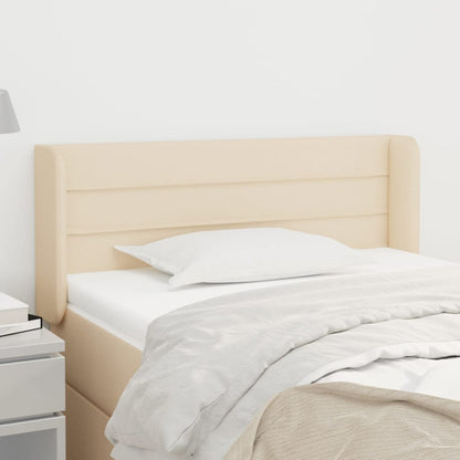 Kopfteil mit Ohren Creme 83x16x78/88 cm Stoff