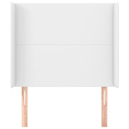 Kopfteil mit Ohren Weiß 103x16x118/128 cm Kunstleder