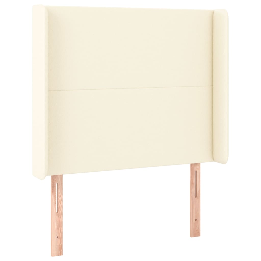 Kopfteil mit Ohren Creme 103x16x118/128 cm Kunstleder