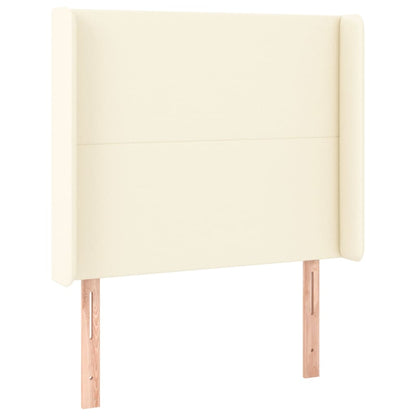 Kopfteil mit Ohren Creme 103x16x118/128 cm Kunstleder