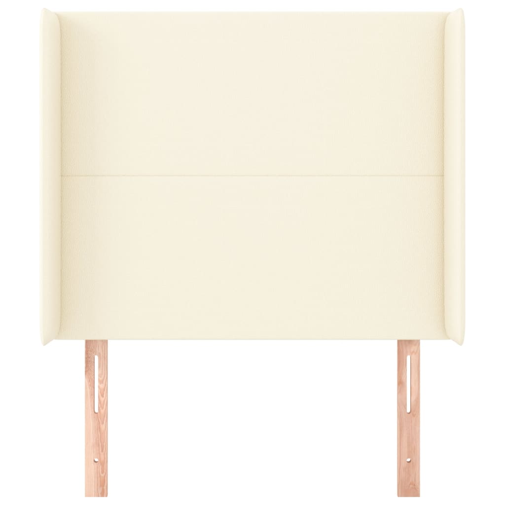 Kopfteil mit Ohren Creme 103x16x118/128 cm Kunstleder