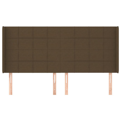 Kopfteil mit Ohren Dunkelbraun 163x16x118/128 cm Stoff