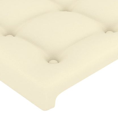 Kopfteil mit Ohren Creme 163x16x118/128 cm Kunstleder