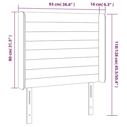 Kopfteil mit Ohren Rosa 93x16x118/128 cm Samt