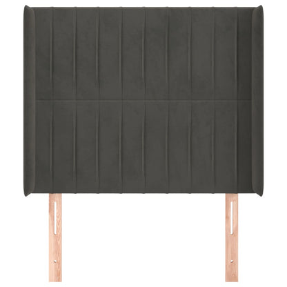 Kopfteil mit Ohren Dunkelgrau 83x16x118/128 cm Samt