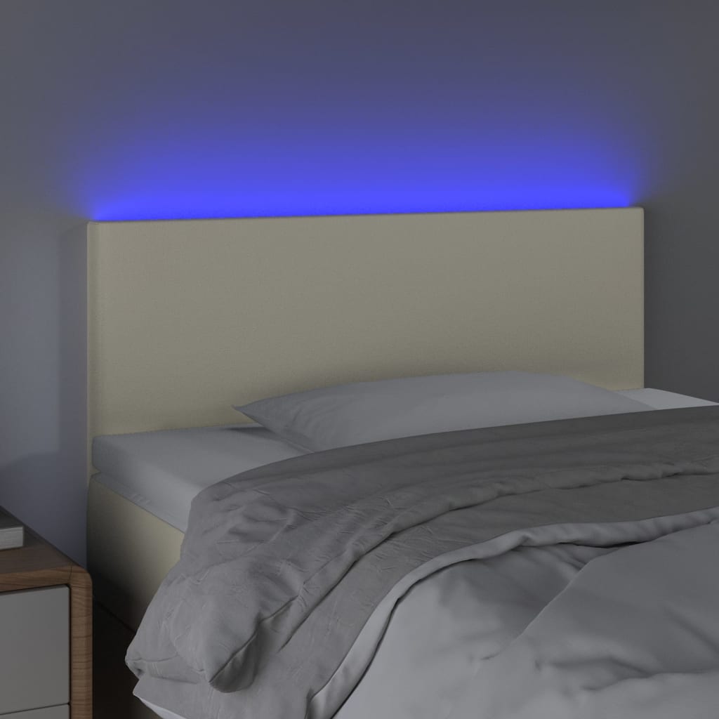 LED Kopfteil Creme 80x5x78/88 cm Kunstleder