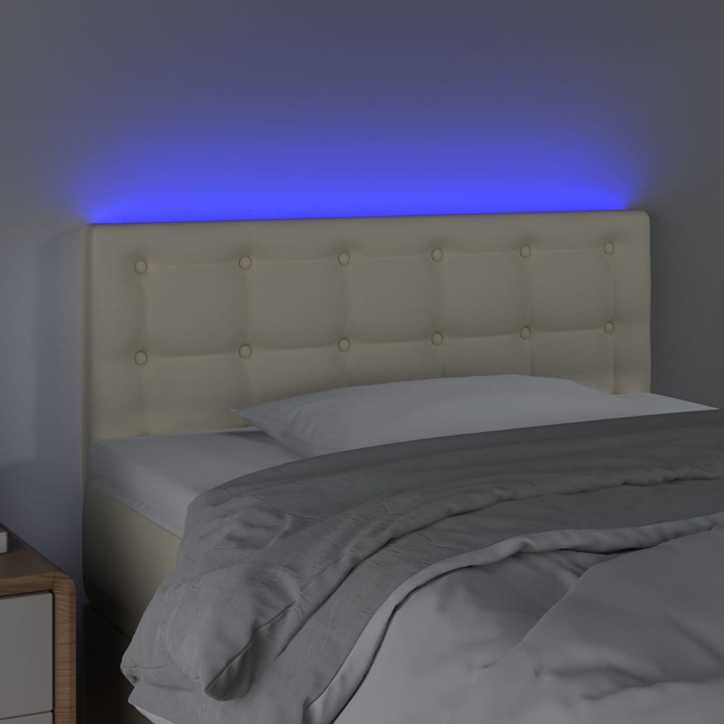 LED Kopfteil Creme 90x5x78/88 cm Kunstleder