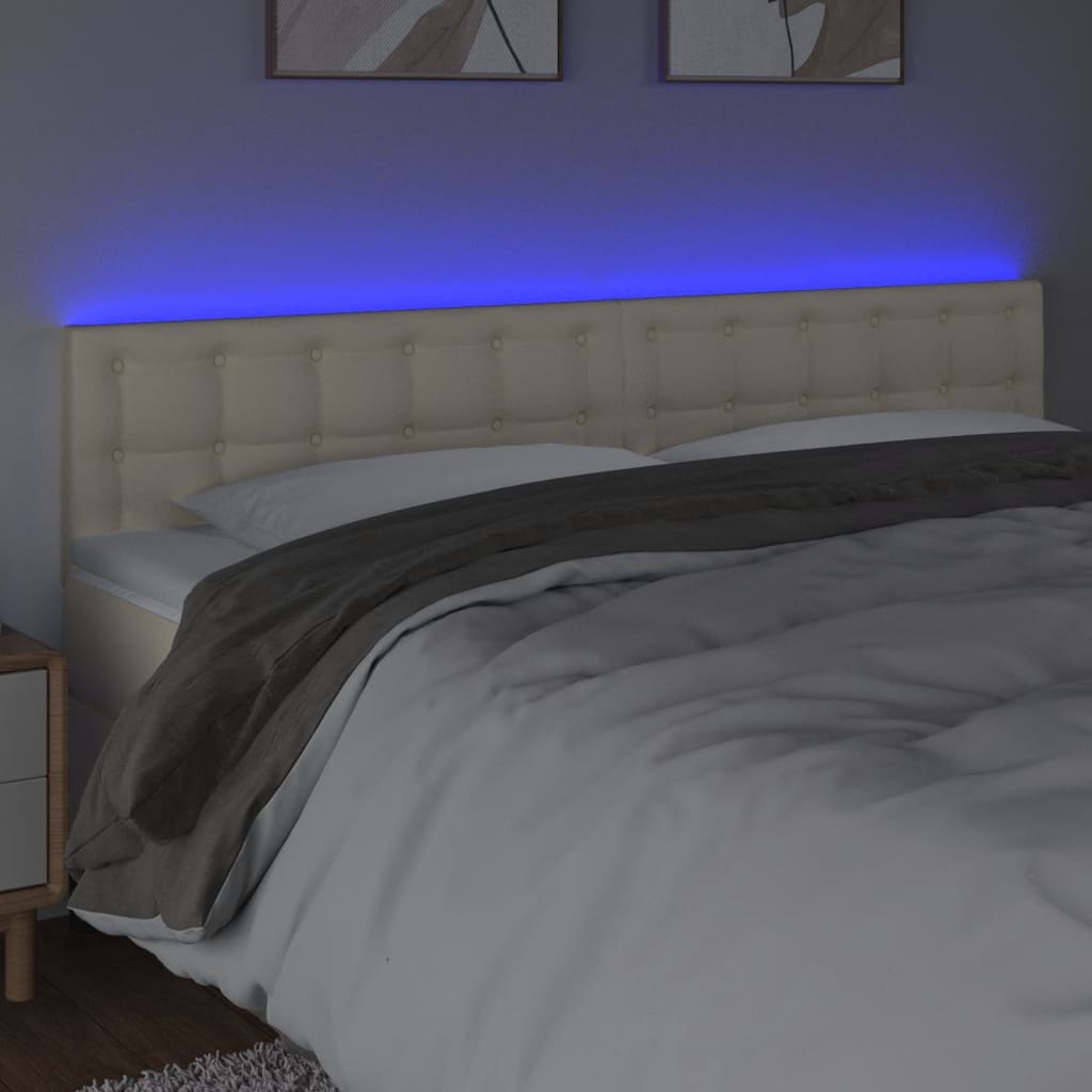 LED Kopfteil Creme 180x5x78/88 cm Kunstleder