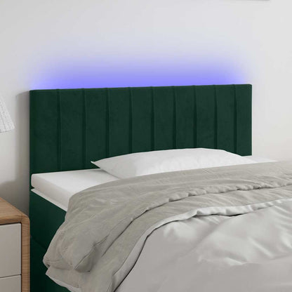 LED Kopfteil Dunkelgrün 100x5x78/88 cm Samt