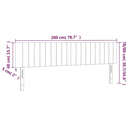 LED Kopfteil Dunkelgrün 200x5x78/88 cm Samt
