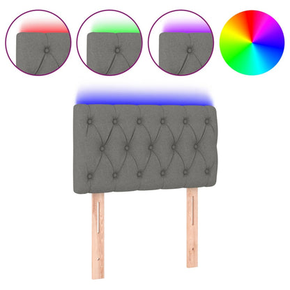 LED Kopfteil Dunkelgrau 80x7x78/88 cm Stoff