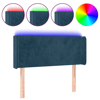 LED Kopfteil Dunkelblau 83x16x78/88 cm Samt