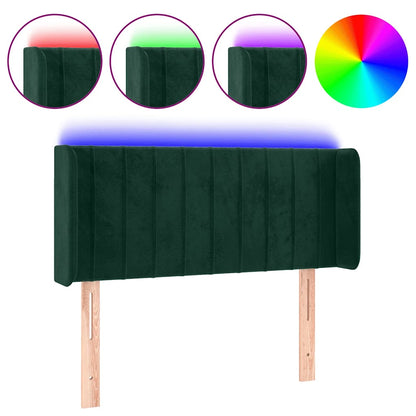 LED Kopfteil Dunkelgrün 93x16x78/88 cm Samt