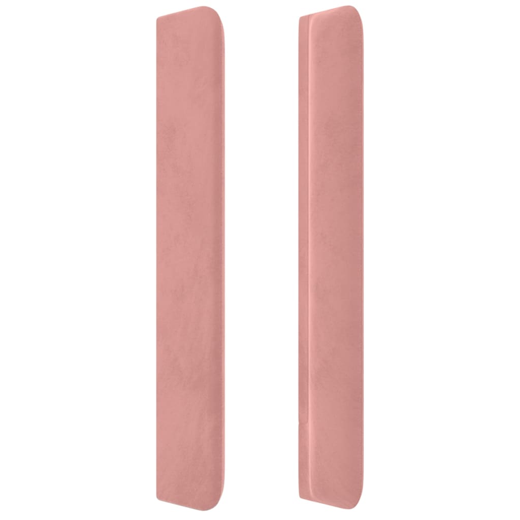 LED Kopfteil Rosa 103x16x118/128 cm Samt