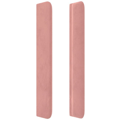 LED Kopfteil Rosa 147x16x118/128 cm Samt