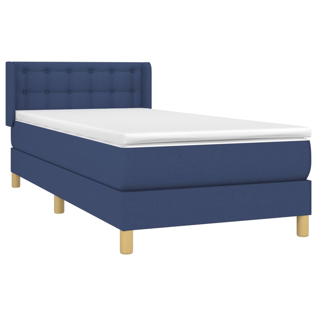Boxspringbett mit Matratze Blau 80x200 cm Stoff