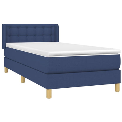 Boxspringbett mit Matratze Blau 80x200 cm Stoff