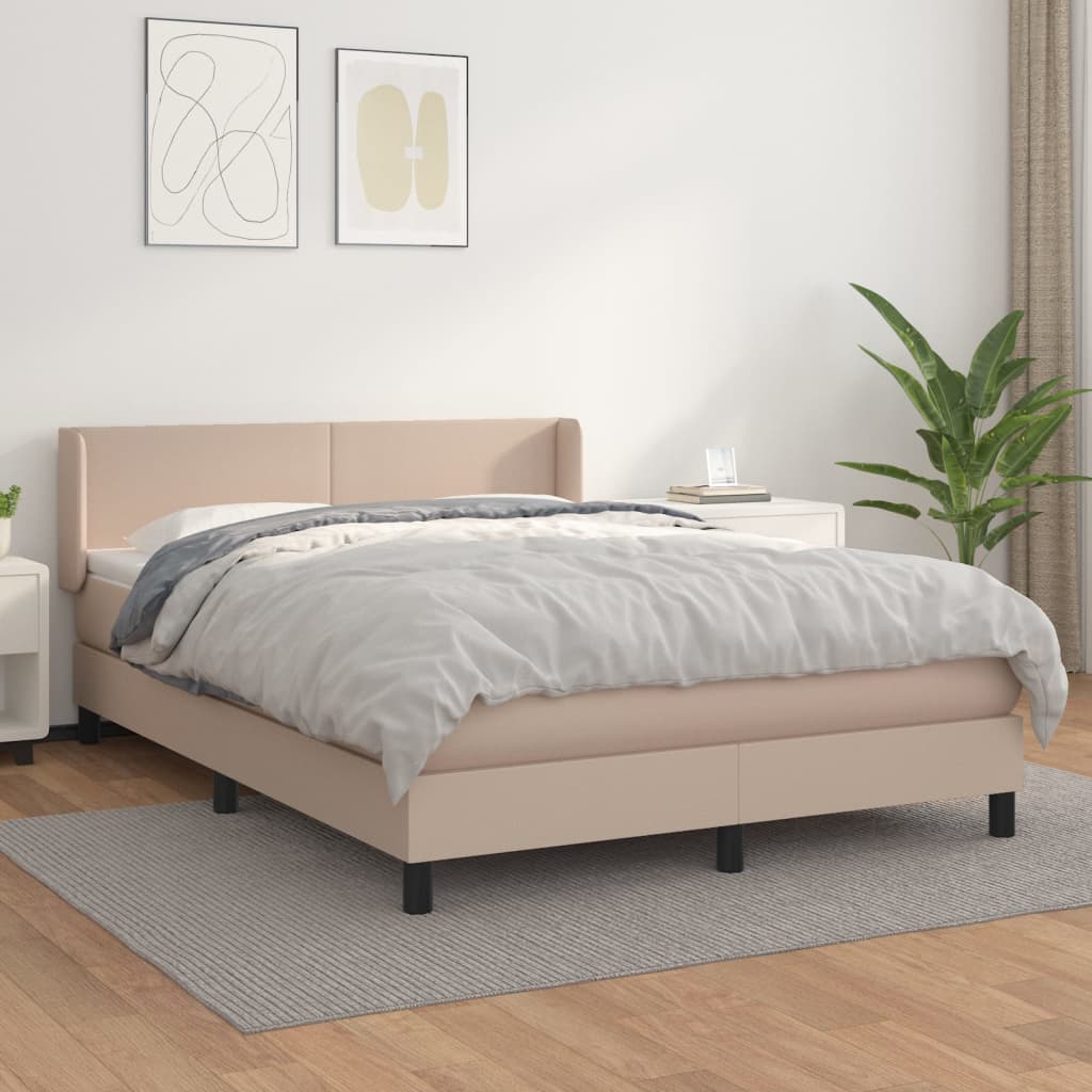 Boxspringbett Matratze Cappuccino-Braun 140x190cm Kunstleder