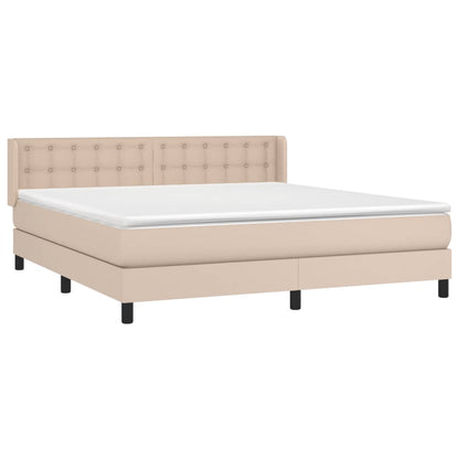Boxspringbett Matratze Cappuccino-Braun 160x200 cm Kunstleder