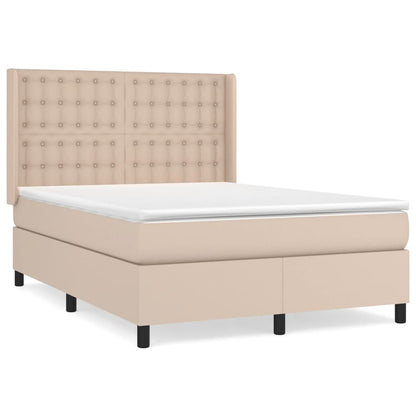 Boxspringbett Matratze Cappuccino-Braun 140x190cm Kunstleder