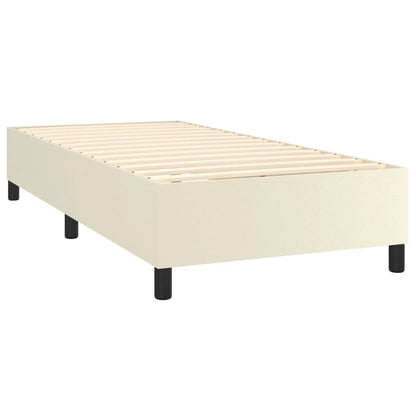 Boxspringbett mit Matratze & LED Creme 100x200 cm Kunstleder