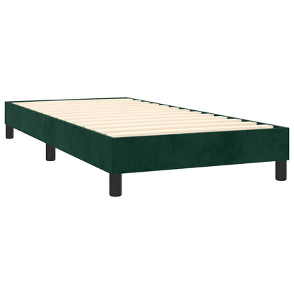 Boxspringbett mit Matratze & LED Dunkelgrün 80x200 cm Samt