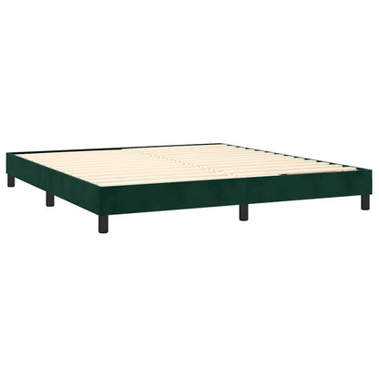 Boxspringbett mit Matratze & LED Dunkelgrün 160x200 cm Samt