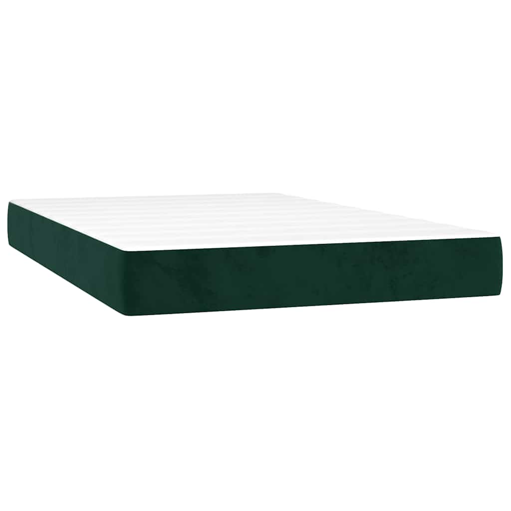 Boxspringbett mit Matratze & LED Dunkelgrün 120x200 cm Samt