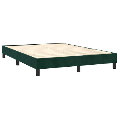 Boxspringbett mit Matratze & LED Dunkelgrün 140x190 cm Samt