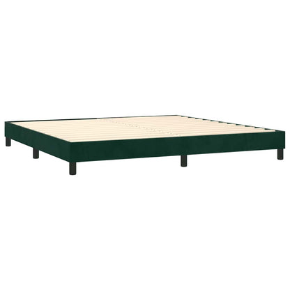 Boxspringbett mit Matratze & LED Dunkelgrün 200x200 cm Samt