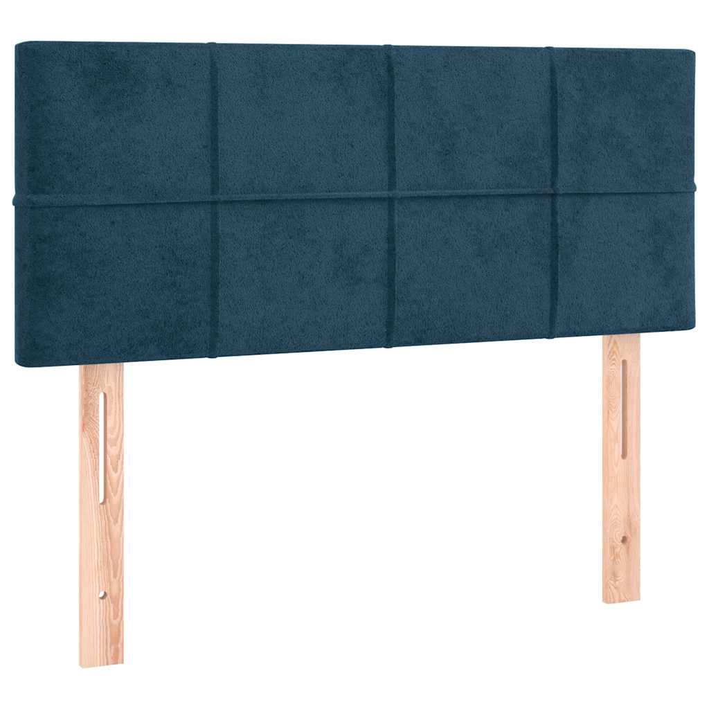 Boxspringbett mit Matratze & LED Dunkelblau 80x200 cm Samt